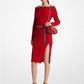 Off-The-Shoulder Ribbed Wool and Cashmere Dress