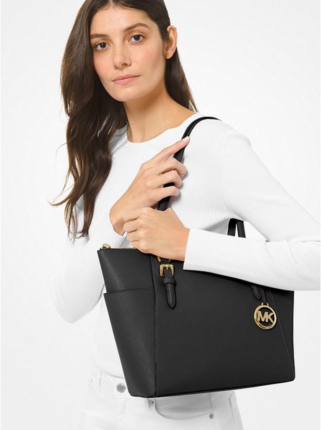 Charlotte Large Saffiano Leather Top-Zip Tote Bag display picture 3