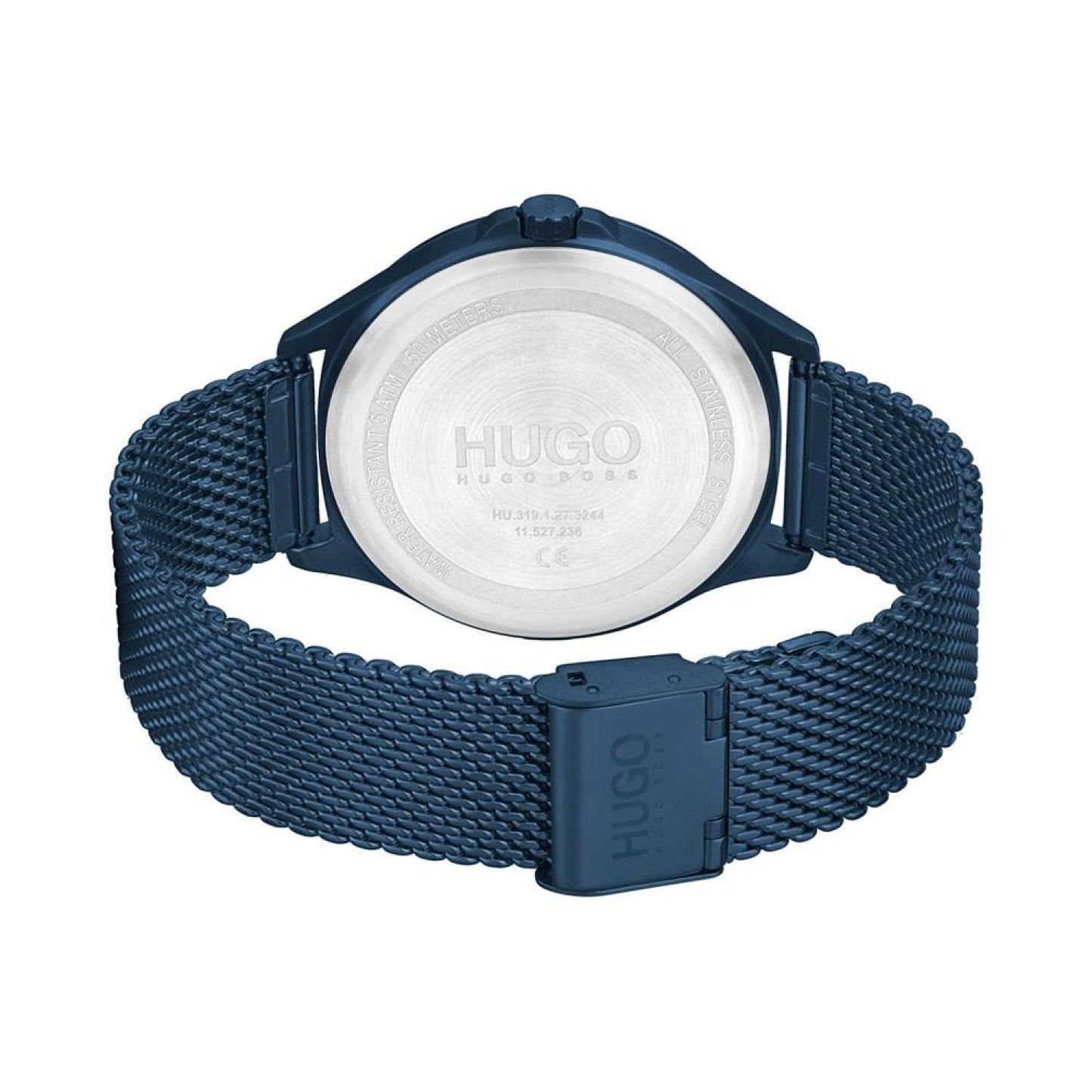 Men's #Smash Blue Stainless Steel Mesh Bracelet Watch 43mm