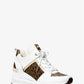 Georgie Metallic Logo and Leather Trainer