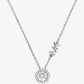 Precious Metal-Plated Sterling Silver Pavé Halo Necklace