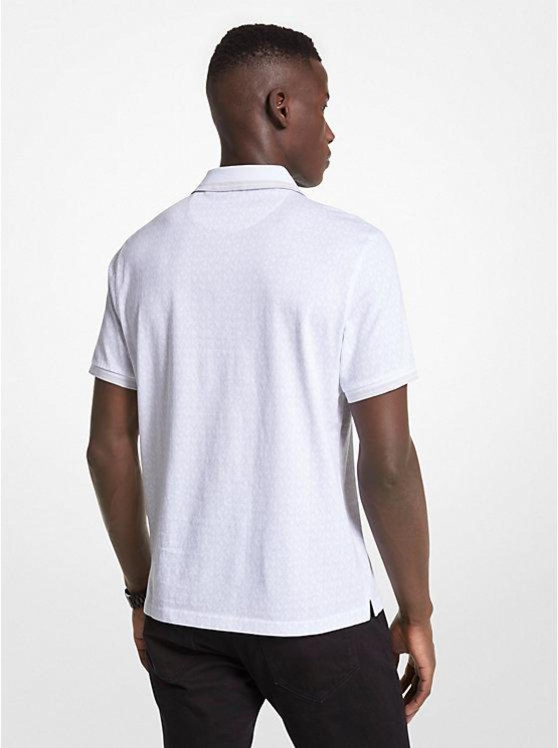 Greenwich Logo Print Cotton Jersey Polo Shirt