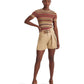 Buckle-Trim Sateen Shorts