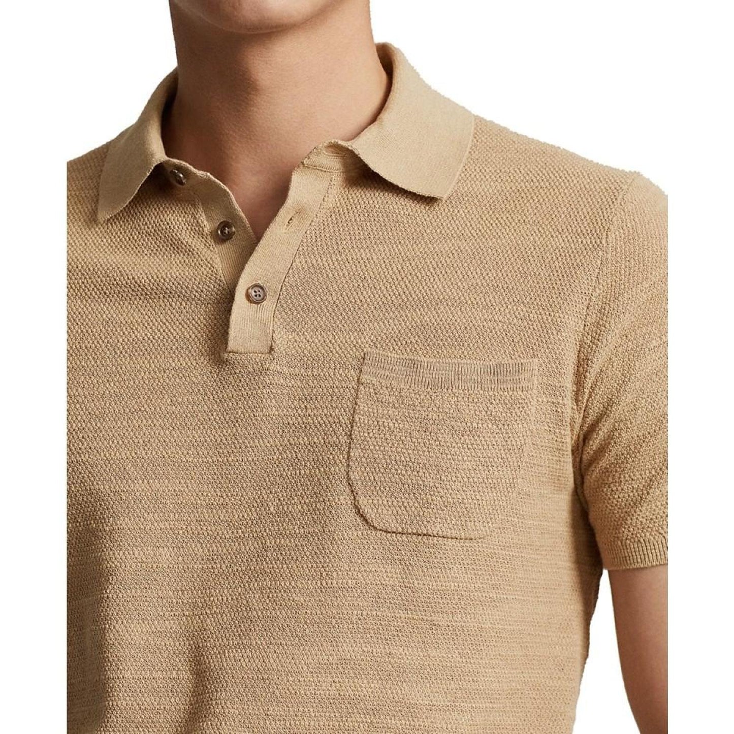 Men's Cotton-Linen Polo-Collar Sweater, Created for Macy's