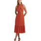 Print Crinkle Georgette Tie Neck Dress