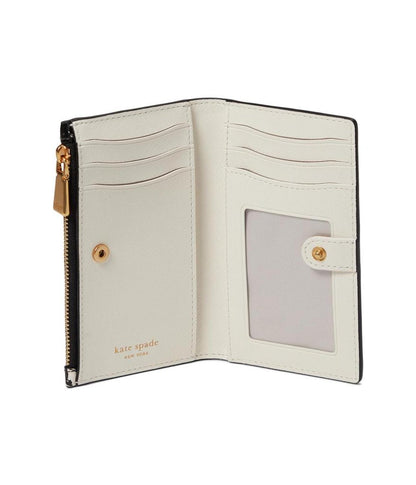 Morgan Painterly Houndstooth Embossed Saffiano Leather Small Slim Bifold Wallet