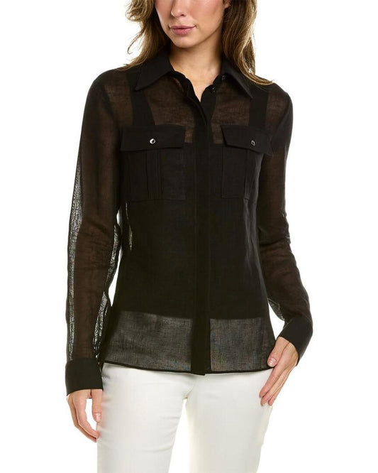Michael Kors Gauze Linen Cargo Shirt