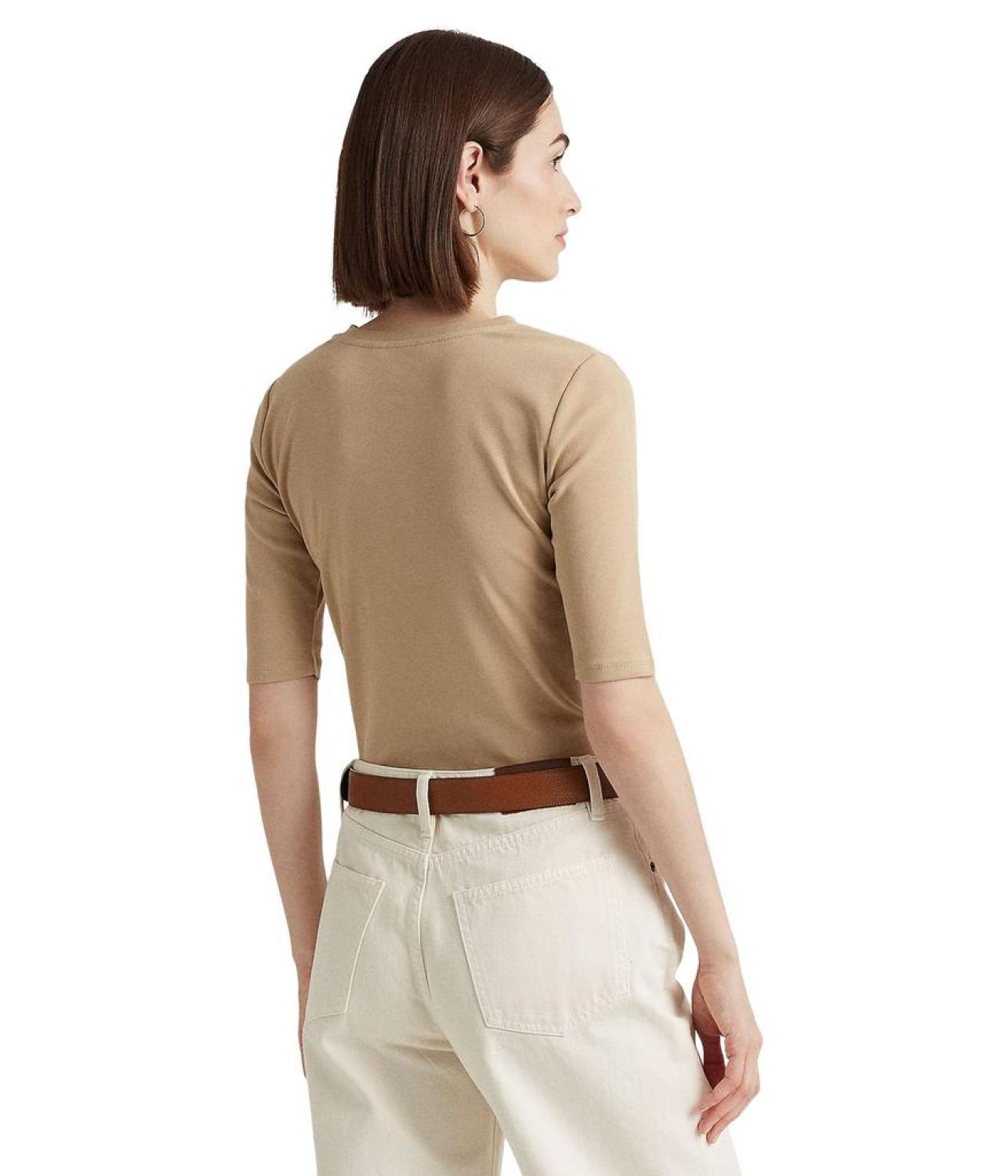 Lace-Up Stretch Cotton Tee
