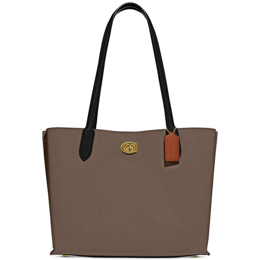 Colorblock Leather with Coated Canvas Signature Interior Willow Tote