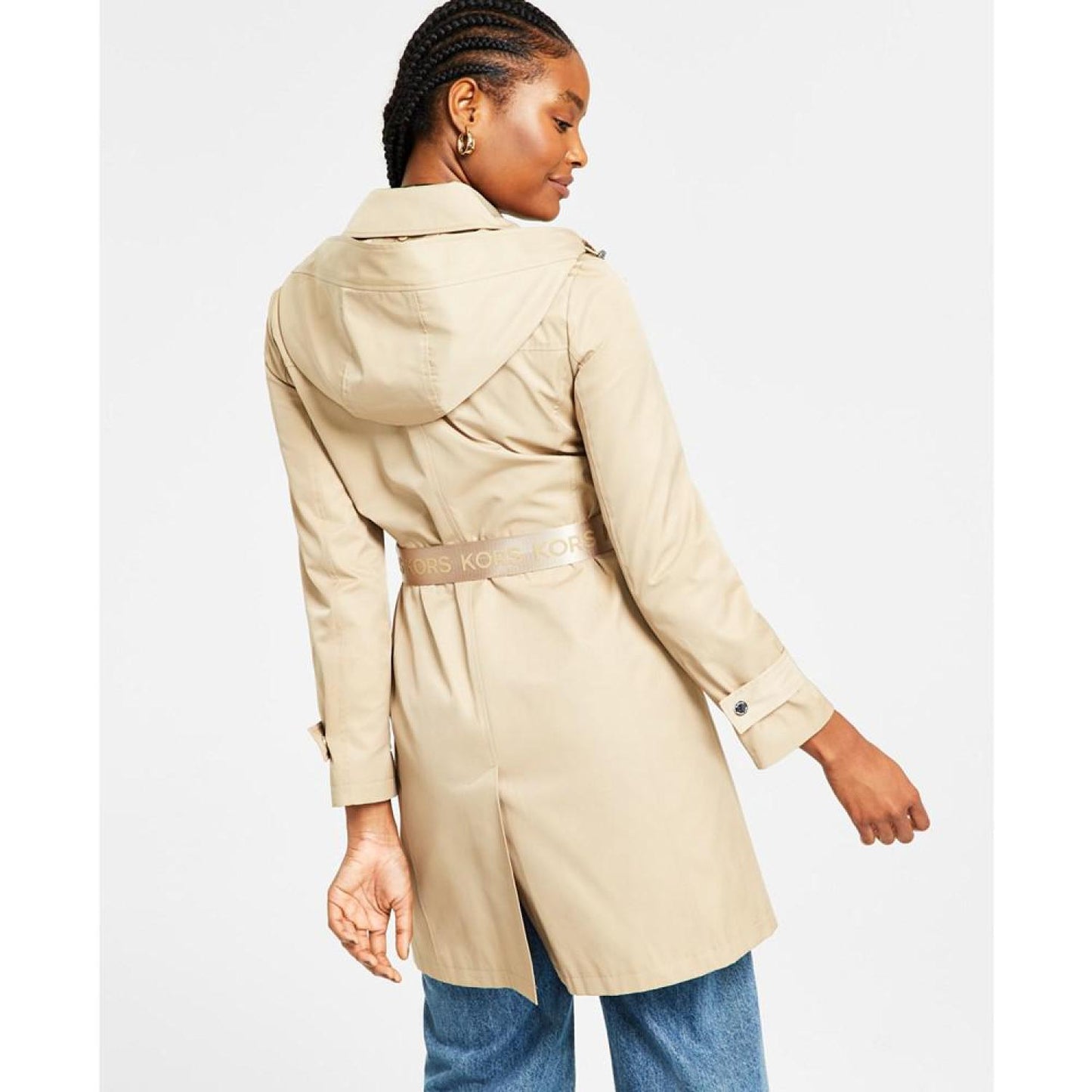 Women's Hooded Belted Trench Coat