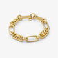 Precious Metal-Plated Brass Chain Link Bracelet