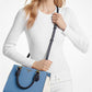 Marilyn Medium Color-Block Saffiano Leather Satchel