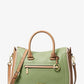 Carine Large Two-Tone Leather Satchel