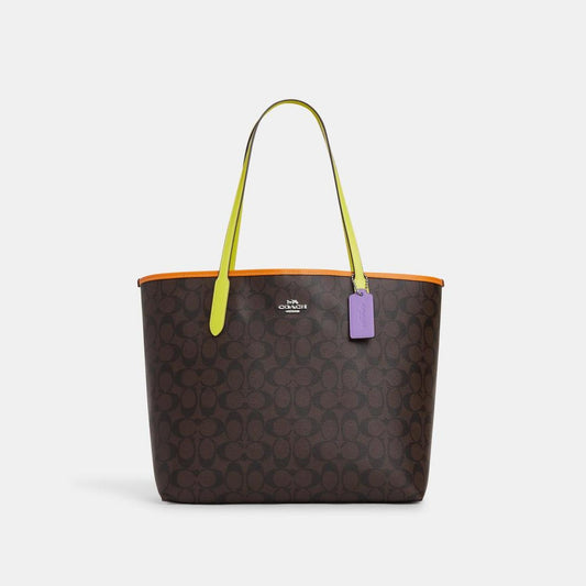 Coach Outlet City Tote In Colorblock Signature Canvas