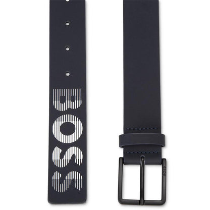Men's Theo Sporty Logo Italian Leather Belt