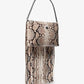 Ali Fringed Python Embossed Leather Clutch