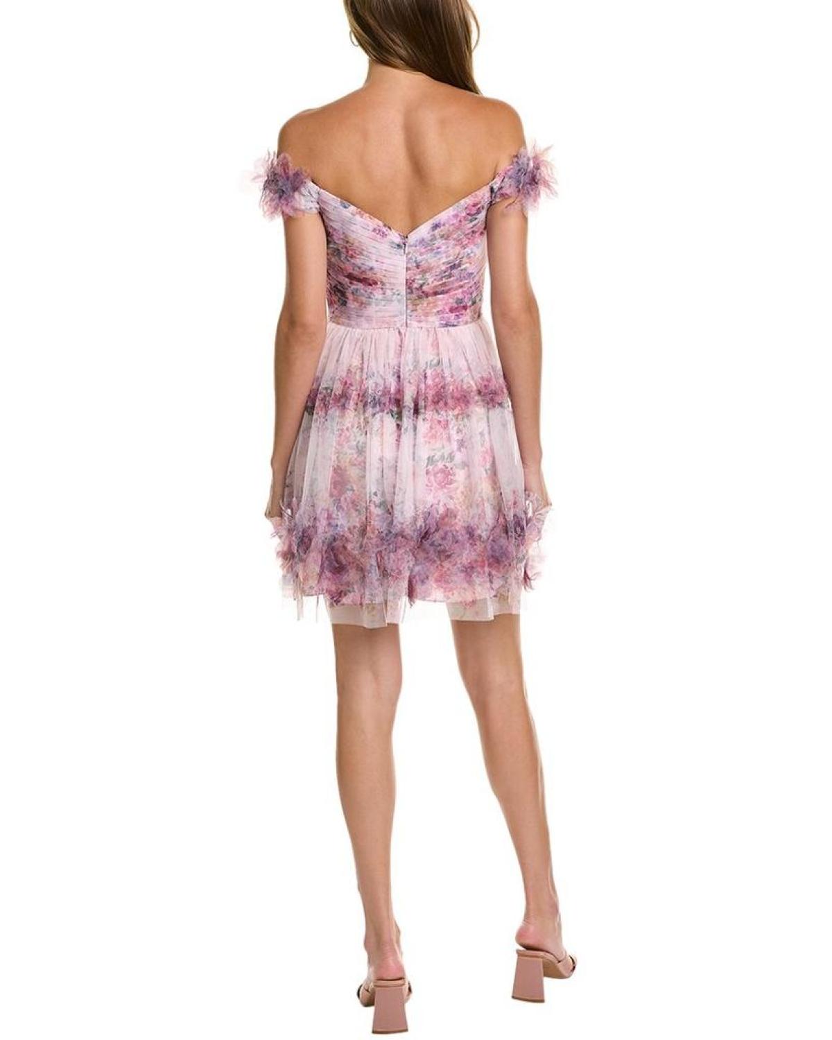 Marchesa notte hotsell purple lace dress