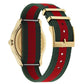 Women's Swiss G-Timeless Red and Green Nylon Strap Watch 38mm