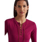 Lace-Up Stretch Cotton Tee