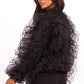 Ruffled Organza Bomber Jacket