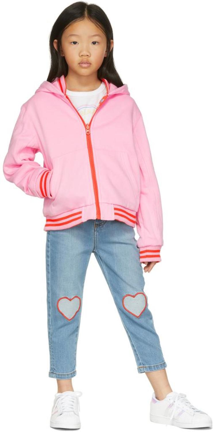 Kids Blue Heart Patch Jeans