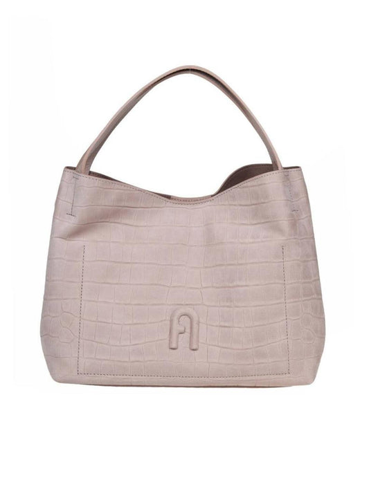 Furla Logo Plaque Embossed Tote Bag