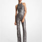 Floral Laminated Lace Jumpsuit