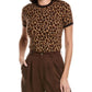 Michael Kors Collection Leopard Cashmere T-Shirt