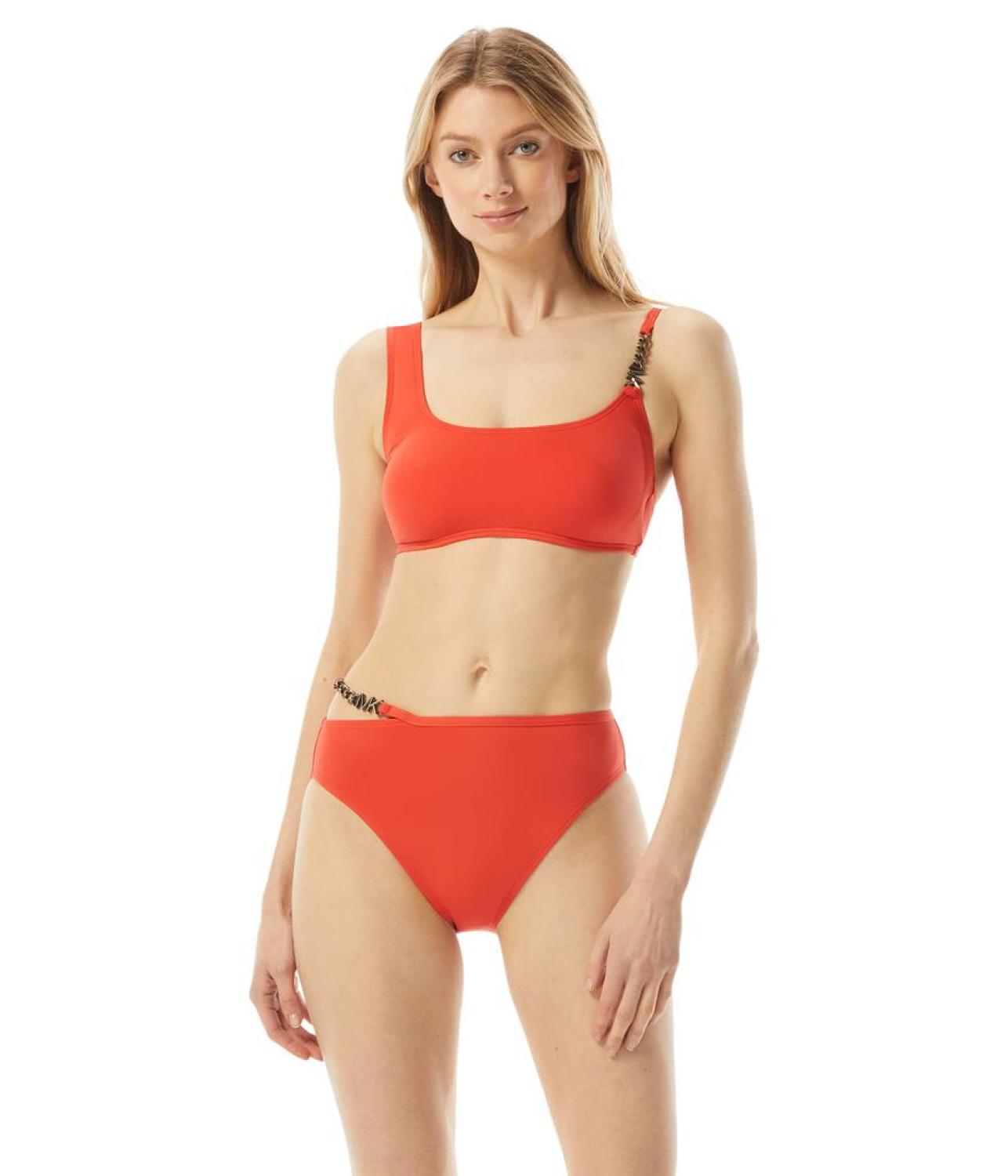 Signature Solids Logo Chain Bikini Top