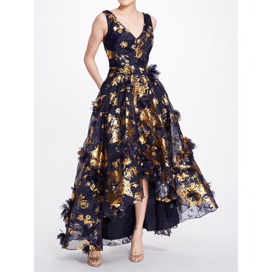 Sleeveless Organza Hi-Lo Gown