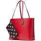 Bleecker Stencil Hearts Pop Printed Leather Tote