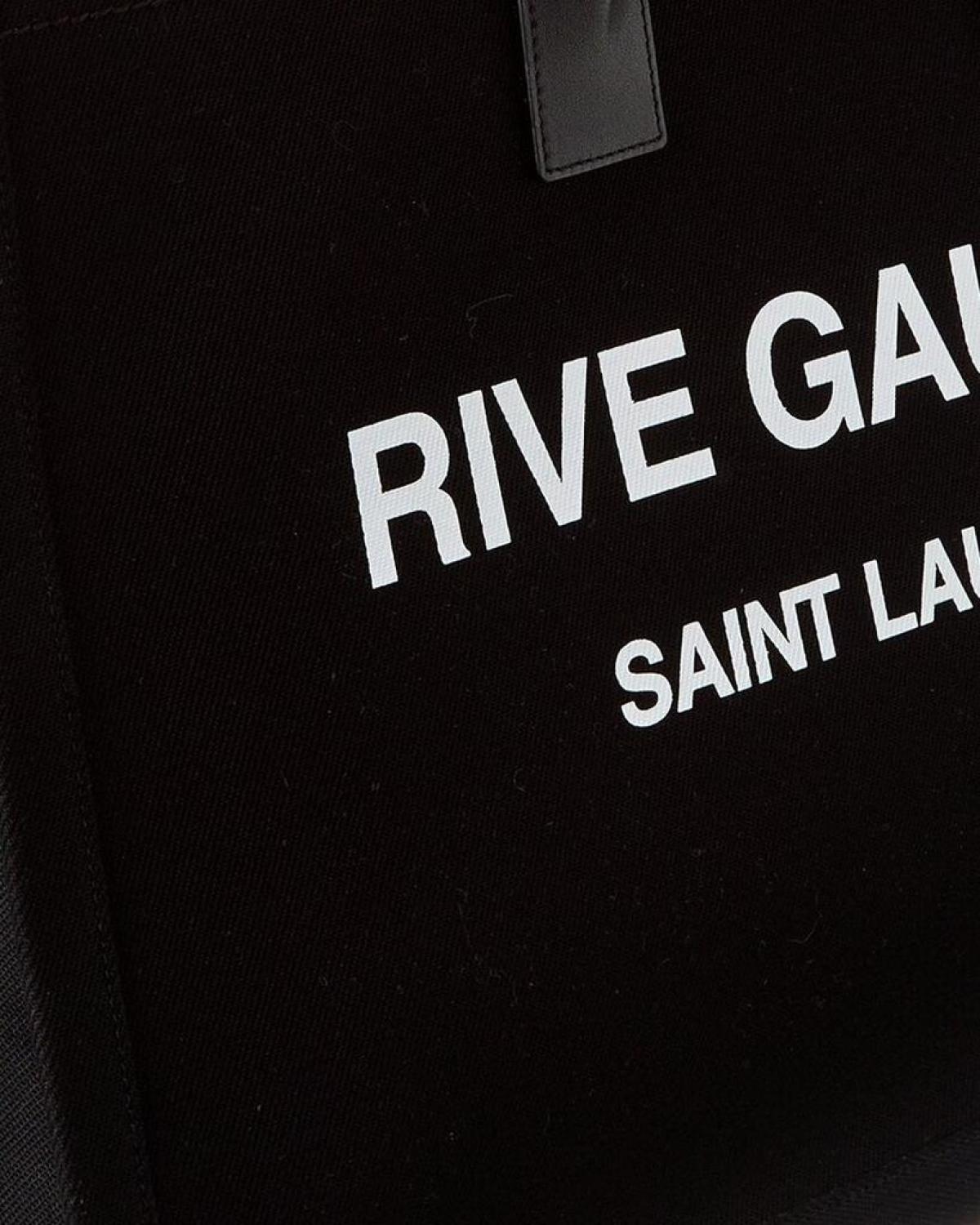 Saint Laurent Rive Gauche Canvas & Leather Tote