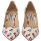 Prada Leather Floral Heels Stilettos Women's Pumps