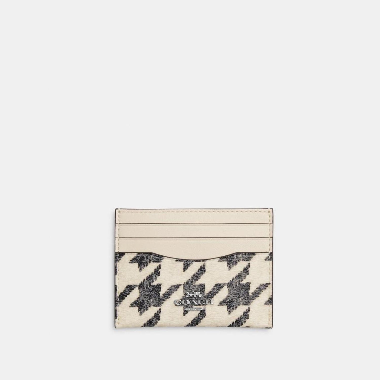 Coach Outlet Slim Id Card Case With Houndstooth Print