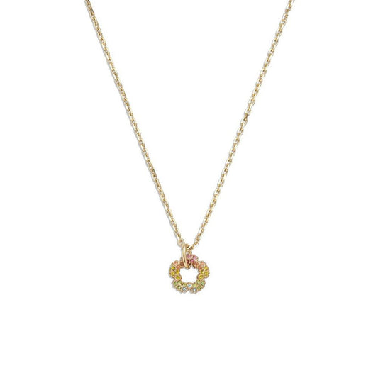 Faux Stone Signature Tea Rose Pendant Necklace