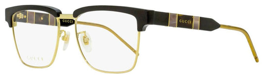 Gucci Men's Rectangular Eyeglasses GG0605O 001 Gold/Black 52mm
