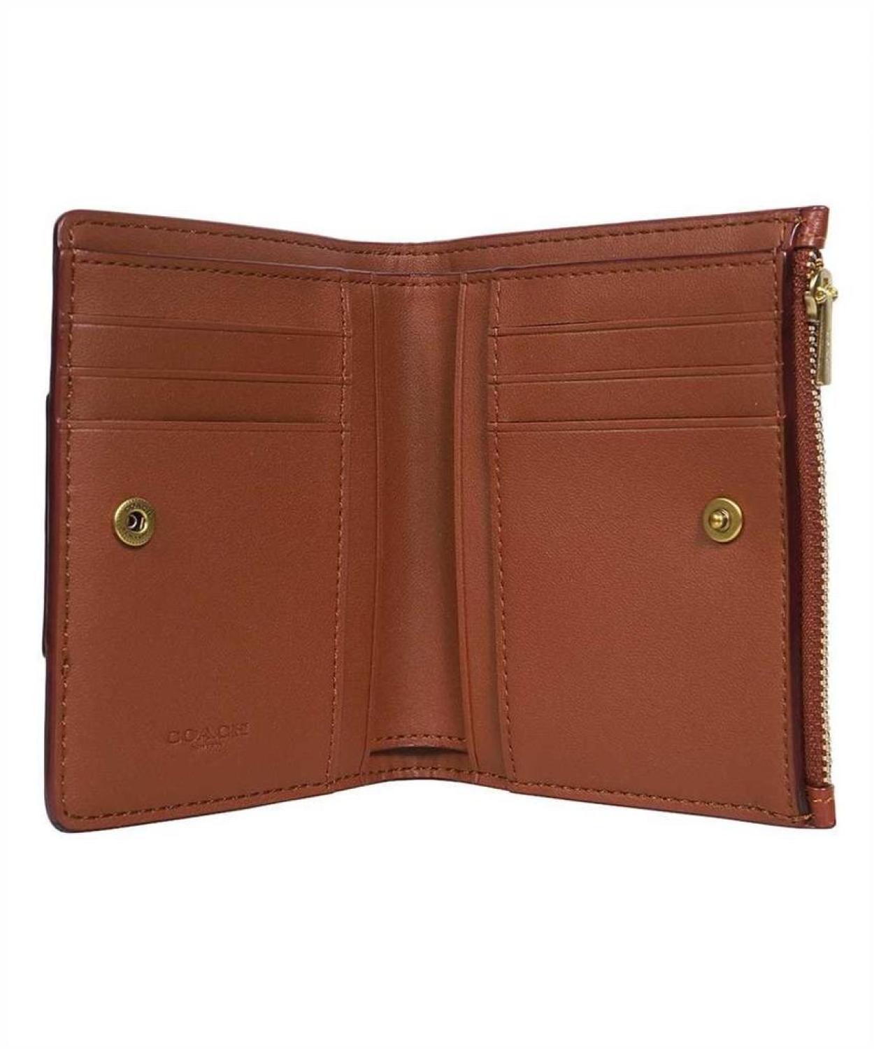 Coach Logo Plaque Zipped Wallet