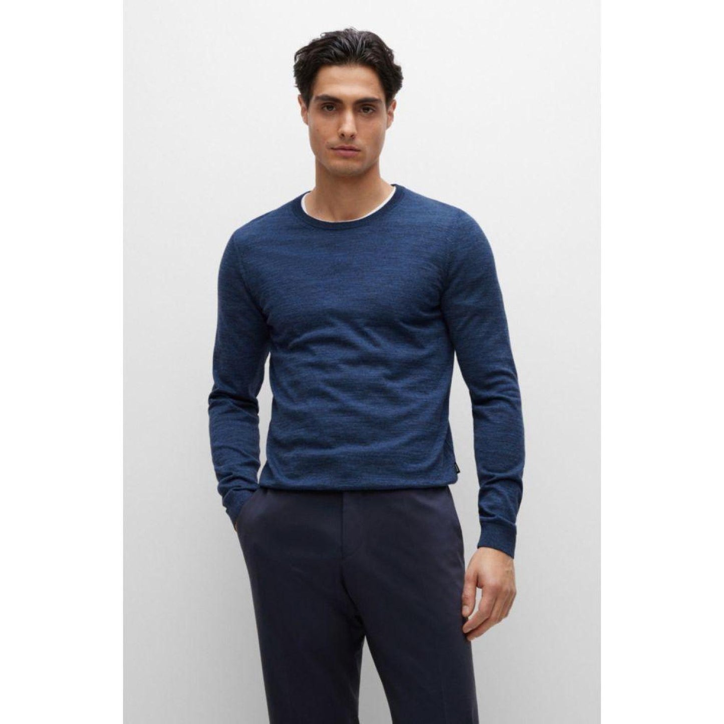 Slim-fit sweater in virgin wool