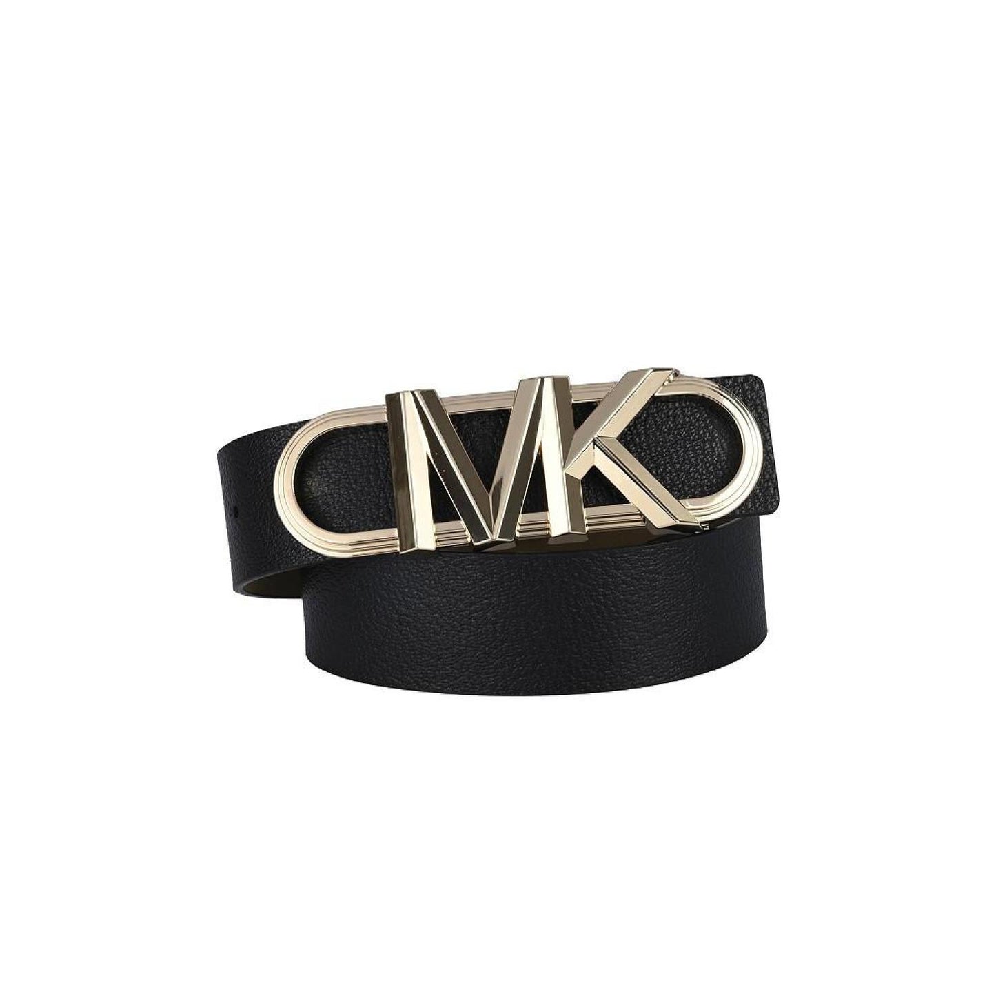 Women's Leather Waist Belt with Logo Buckle