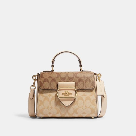 Coach Outlet Morgan Top Handle Satchel In Blocked Signature Canvas