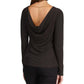 Metallic Long Sleeve Cowl Top