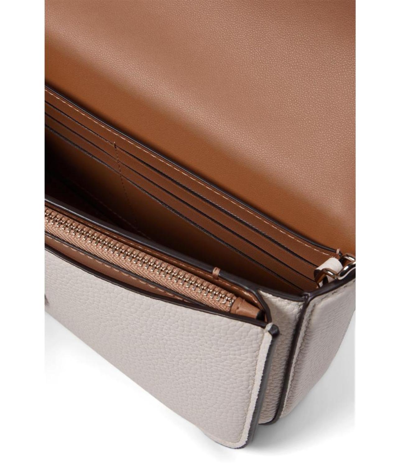 Ava Pebbled Leather Flap Chain Wallet