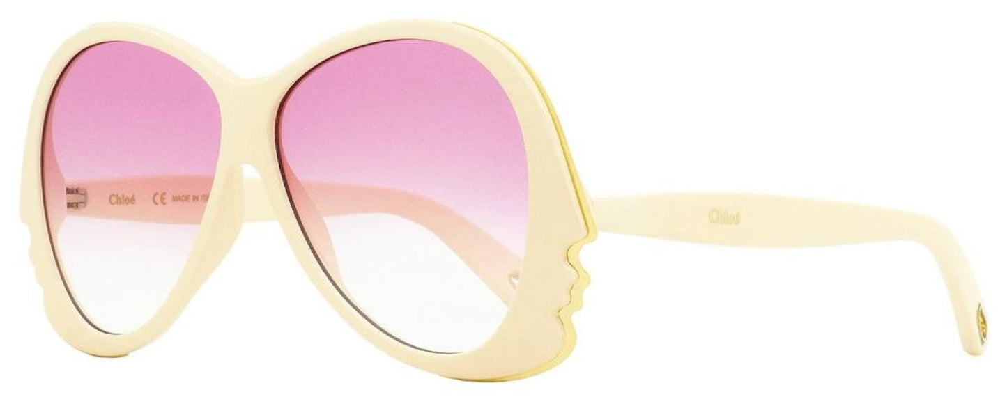 Chloe Women's Butterfly Sunglasses CE763S 103 Ivory 59mm