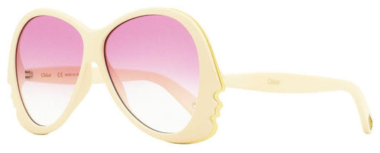 Chloe Women's Butterfly Sunglasses CE763S 103 Ivory 59mm