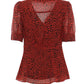 Michael Michael Kors Leopard Printed V-Neck Blouse