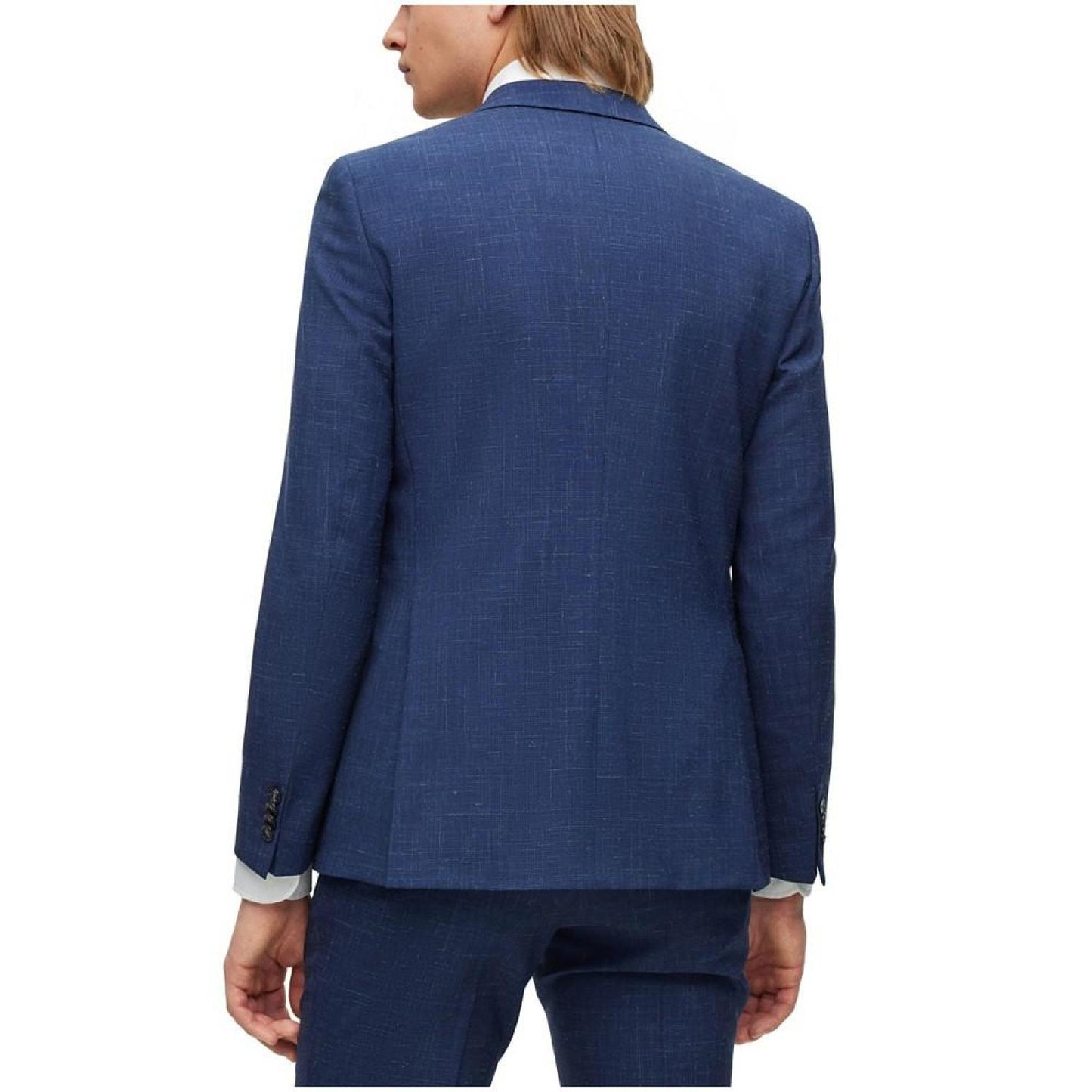 Men's Extra-Slim-Fit Patterned Wool Linen Suit, 2 Piece Set