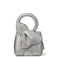 Ellie Metallic Pebbled Leather 3-D Elephant Top-Handle