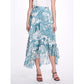Floral Print Ruffled Chiffon Hi-Lo Skirt