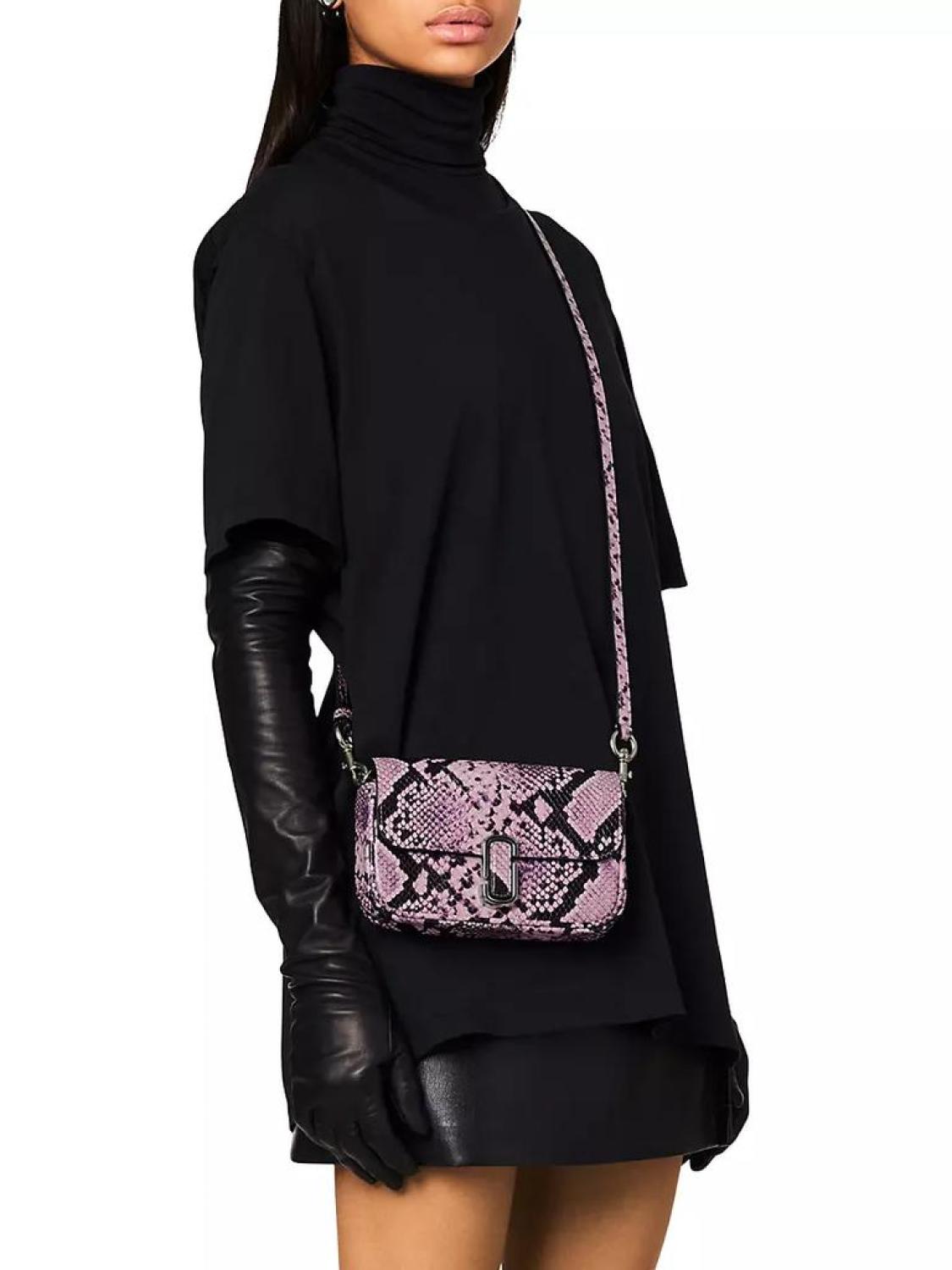 The Snake-Embossed Leather J Marc Mini Shoulder Bag