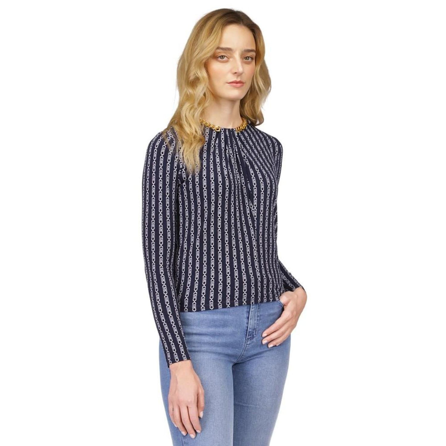 Women's Printed Chain-Neck Top